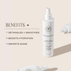 INNERSENSE product texture droplet on finger showing lightweight absorption benefit