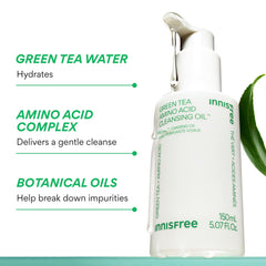 innisfree pump dispensed into hand, demonstrating easy application and efficient removal