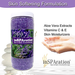 InSPAration crystals dissolving in a spa bath for relaxing aroma