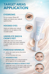 Instantly Ageless application under-eye demonstrating precise placement to reduce puffiness