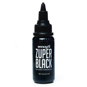 Intenze front bottle showing product branding and deep black shade benefit