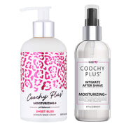 IntiMD Coochy Plus front packaging showing kit benefits and calm finish