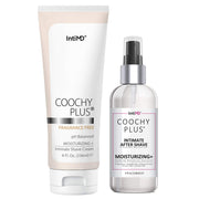 IntiMD Coochy Plus front packaging showing kit and kit branding benefits
