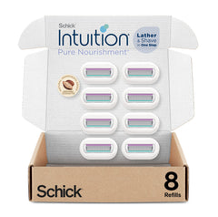 INTUITION front packaging showing eight refill cartridges and clear product benefit