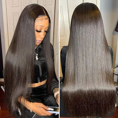 Iris Queen front view 28 inch straight wig showing sleek long hair and salon finish