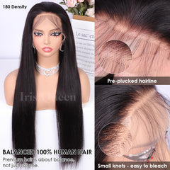 Iris Queen pre-plucked hairline close detail with baby hairs for realism