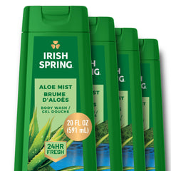 Irish Spring front packaging showing 20 oz bottle and fresh scent benefit