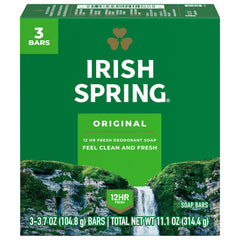 Irish Spring front packaging showing three bars and clear branding for quick identification