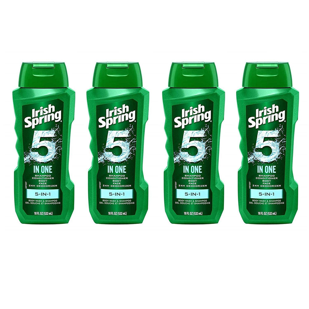 Irish Spring front packaging showing bottle and pack benefits