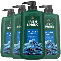 Irish Spring front packaging showing 30 oz pump and fresh scent benefits