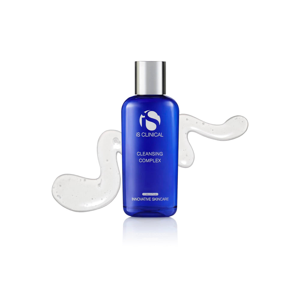 iS CLINICAL cleanser bottle front view showing sleek packaging and size benefit