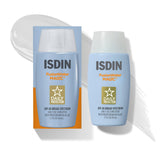 ISDIN front packaging showing SPF 40 protection and compact size