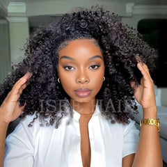 ISEE close-up kinky curly texture highlighting soft bounce and realistic look