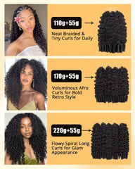 ISHOW crochet hair being installed demonstrating quick, lightweight protective styling