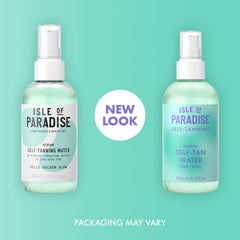 Isle of Paradise mist spraying onto skin, demonstrating quick clear application