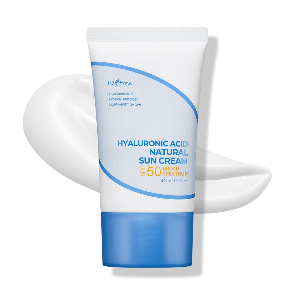 ISNTREE front view of 50ml suncream showing compact packaging and SPF benefit