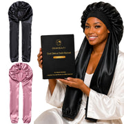 Isshin Beauty bonnet front view showing dual-sleeve shape and secure band benefit