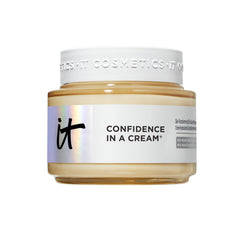 IT Cosmetics jumbo jar front showing label and immediate hydration benefit