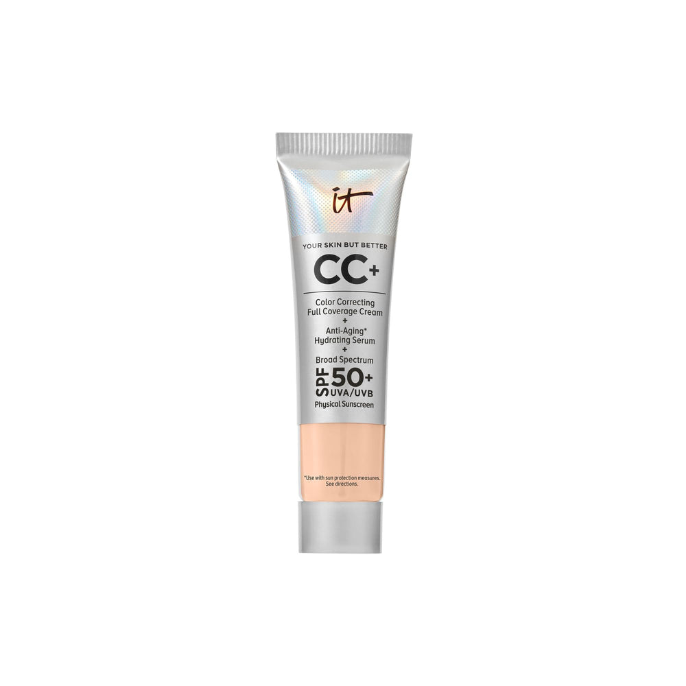 IT Cosmetics mini CC+ cream front packaging shows compact travel-friendly SPF benefit