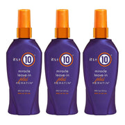 It's a 10 front packaging showing three 10 oz bottles, professional salon quality