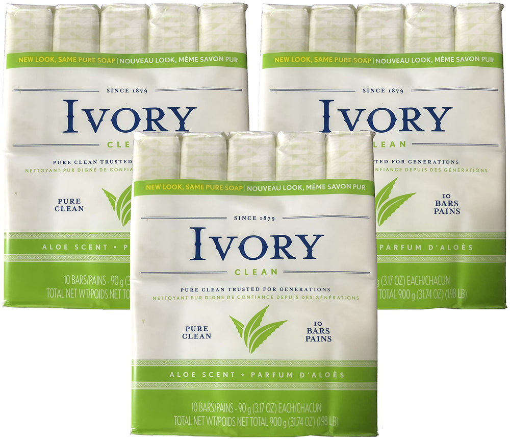 Ivory front packaging showing 3×10 bars and value pack benefit