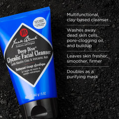 Jack Black applying mask to face illustrating deep-cleaning and pore-refining benefit