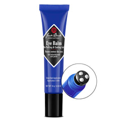 Jack Black model applying gel around eyes demonstrating de‑puffing and quick absorption benefit