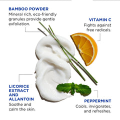 Jack Black Face Buff texture close-up with visible bamboo powder for gentle exfoliation benefit