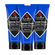 Jack Black front packaging showing three travel shave tubes for convenience
