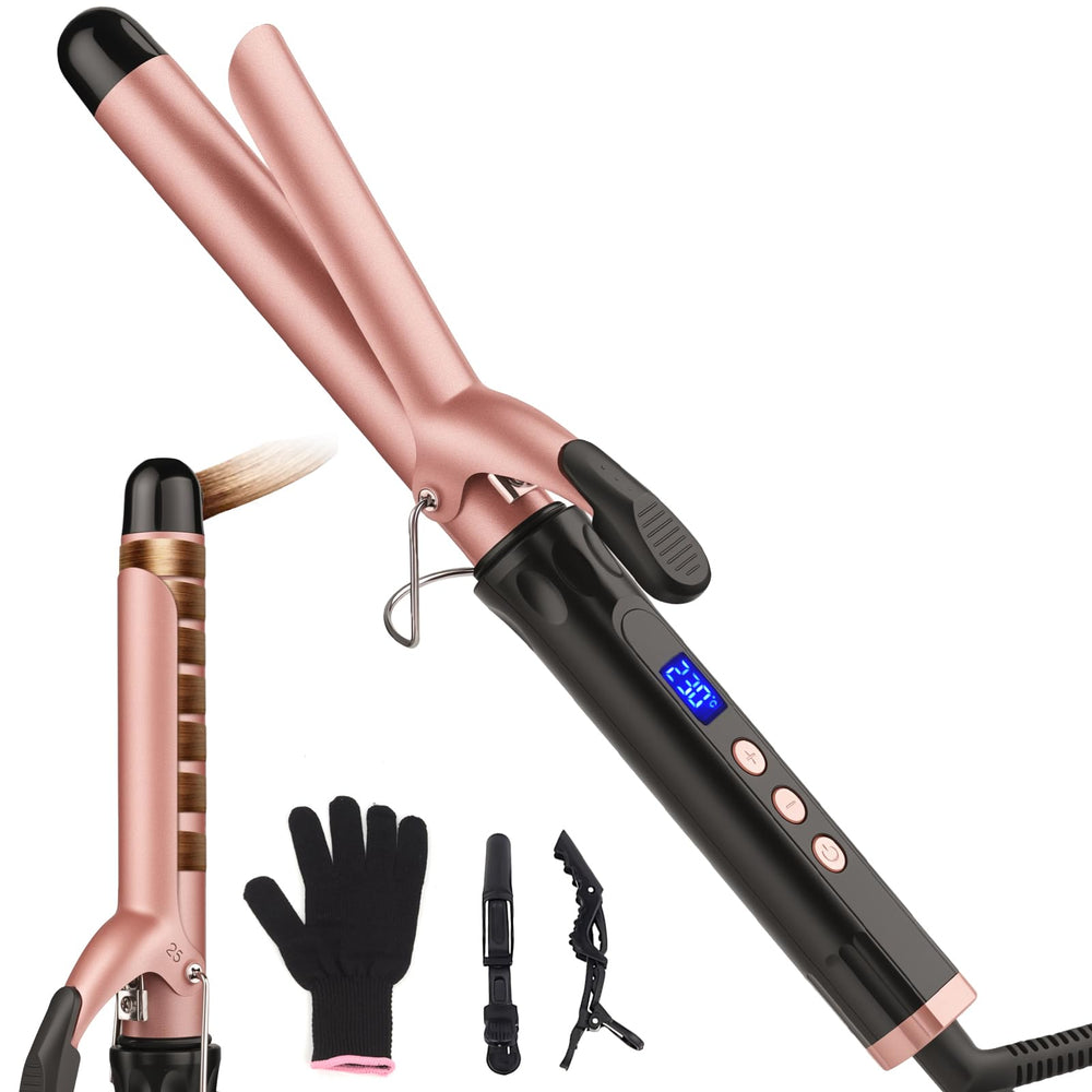 JAETON front view of curling wand showing controls and sleek design for easy styling