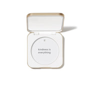 jane iredale aluminum compact front shell in white showing durable protection
