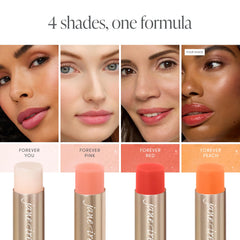 jane iredale swatches on forearm displaying peach color adapting to skin tones