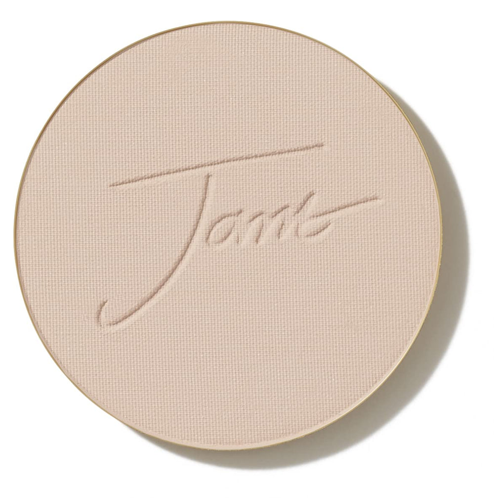 jane iredale compact front view showing sleek refillable design and travel benefit