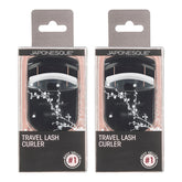 JAPONESQUE travel curler front view showing compact design and sleek black finish for portability