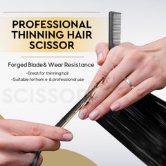 JASON scissors held in hand to show 6" scale and ergonomic offset grip comfort