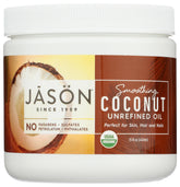 JASON jar front view showing organic coconut oil for reliable moisturizing