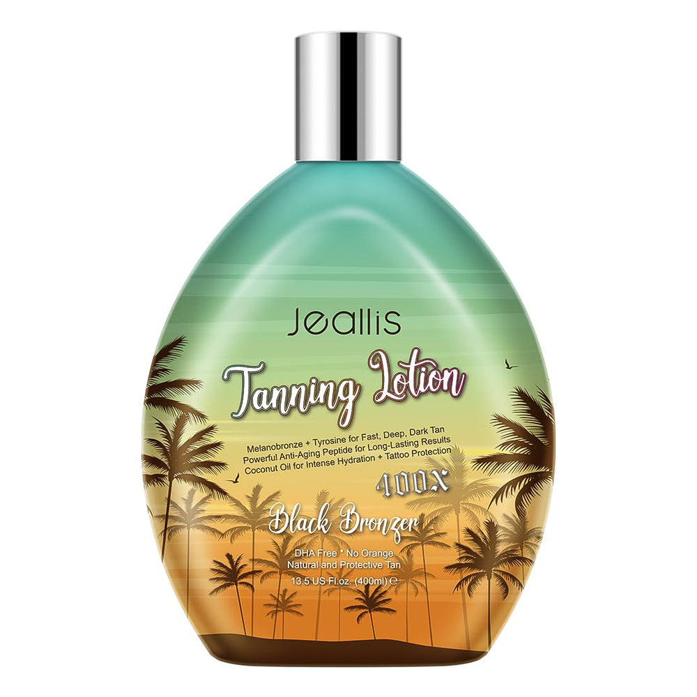 jeallis front bottle showing label and bronzer benefit