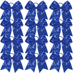 Jeffan blue sequin bow front showing bold sparkle and polished look