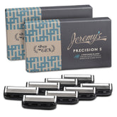 Jeremy's front packaging showing eight refill cartridges and clear branding for convenience