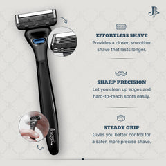 Jeremy's precision trimmer detail focused on clean edge shaping for accurate grooming