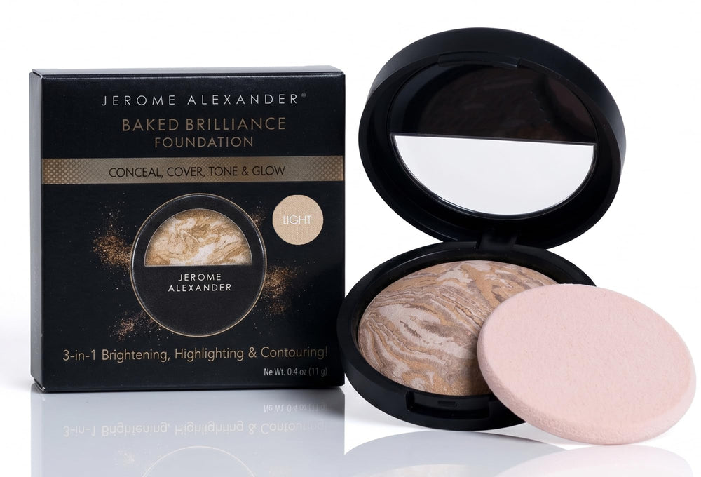 Jerome Alexander compact front view showing sleek packaging and easy portability