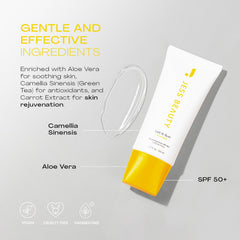 JESS BEAUTY tube beside a smartphone showing portable 1.7 fl oz convenience