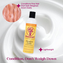 Jessicurl Aloeba applied to curly hair easing detangling and breakage
