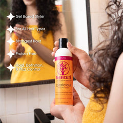 Jessicurl Spiralicious gel texture closeup demonstrating smooth application and slip