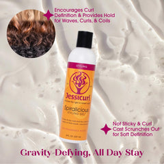 Jessicurl Spiralicious being applied to wet curls for defined frizz control