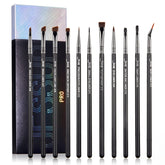 Jessup front packaging showing full 11-piece eyeliner brush set and tidy layout