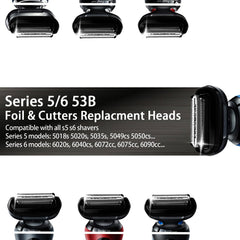JEVONG 53B replacement head installed on a Series 5 shaver for restored smooth shave