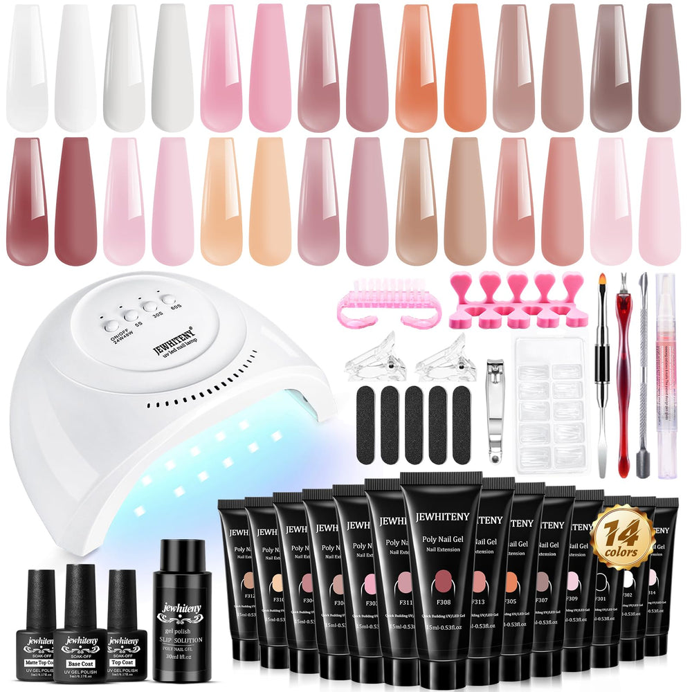 JEWHITENY kit front packaging showing full poly gel starter set and benefits
