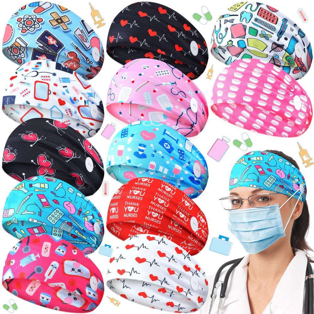 Jexine front view of 12-piece headband pack showing variety and convenience
