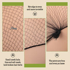Jexine hair net fitted over bun demonstrating secure, low-profile hold